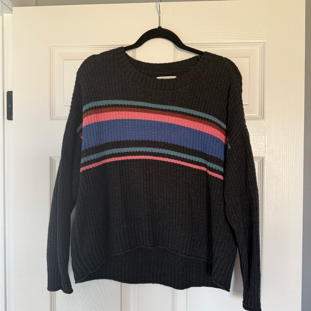 American Eagle Outfitters Dark Charcoal Knit Sweater
